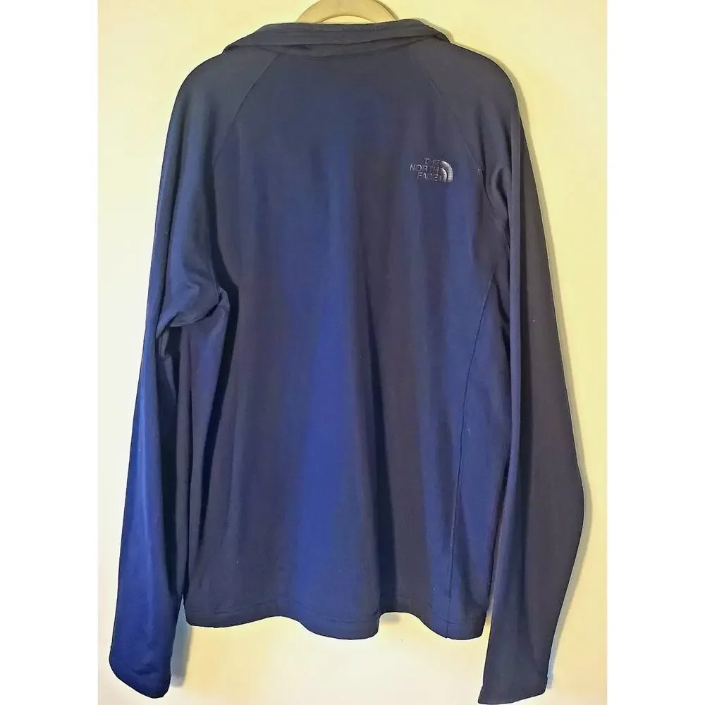 The North Face Full Zip Jacket Men Size Large Navy Blue Lightweight Logo EUC